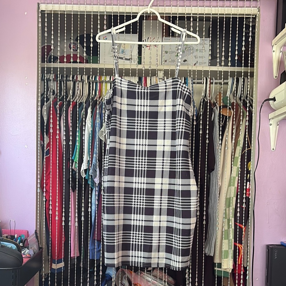 Plaid Blue and White Women's Dress
